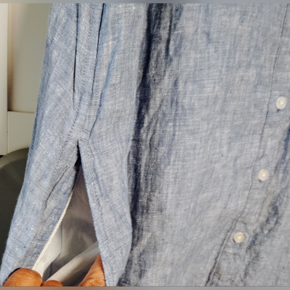 Tommy Bahama Women's Two Palms 100% Linen Midi Shirt Dress Size L - Picture 4 of 6